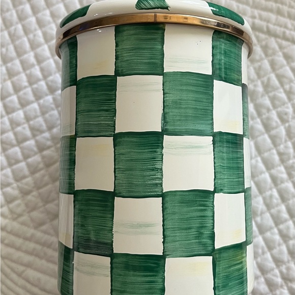 MacKenzie-Childs Emerald Check Canister medium - Picture 2 of 4